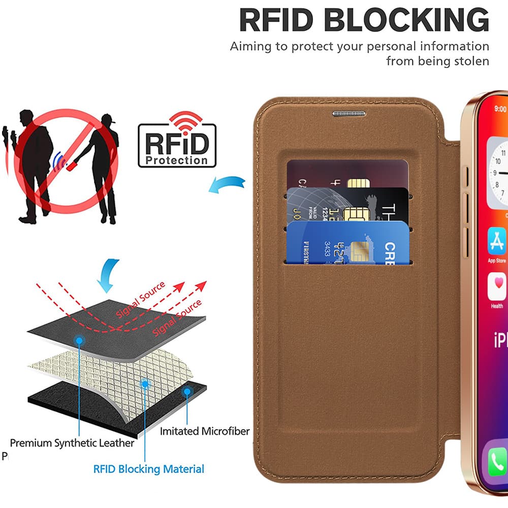 Techsuit SmartMag knížkové pouzdro iPhone 16 Pro Max hnědé - náhled 5