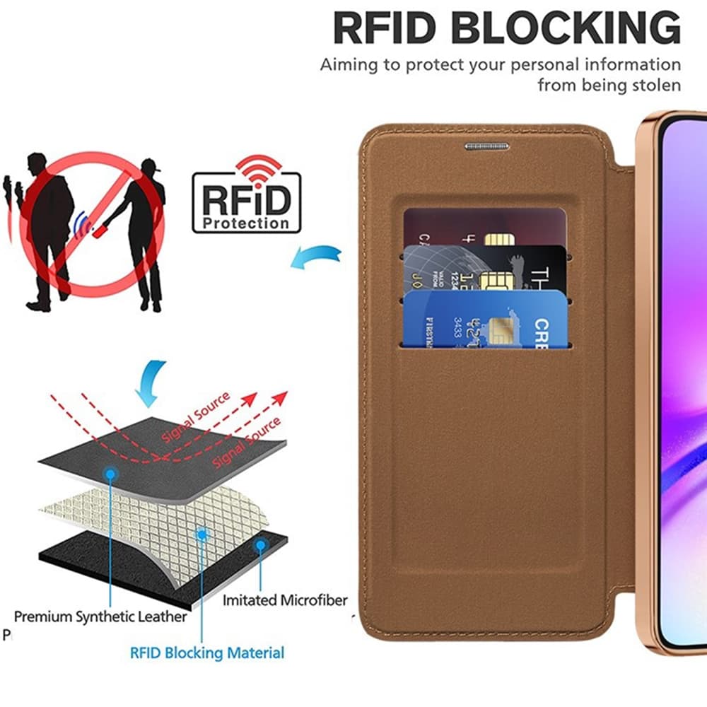 Pouzdro na knihu SmartMag pro Samsung Galaxy A05 hnědé - náhled 5