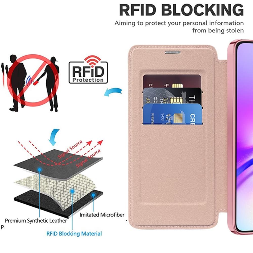 Pouzdro na knihu Techsuit SmartMag pro Samsung Galaxy A05s růžové - náhled 5