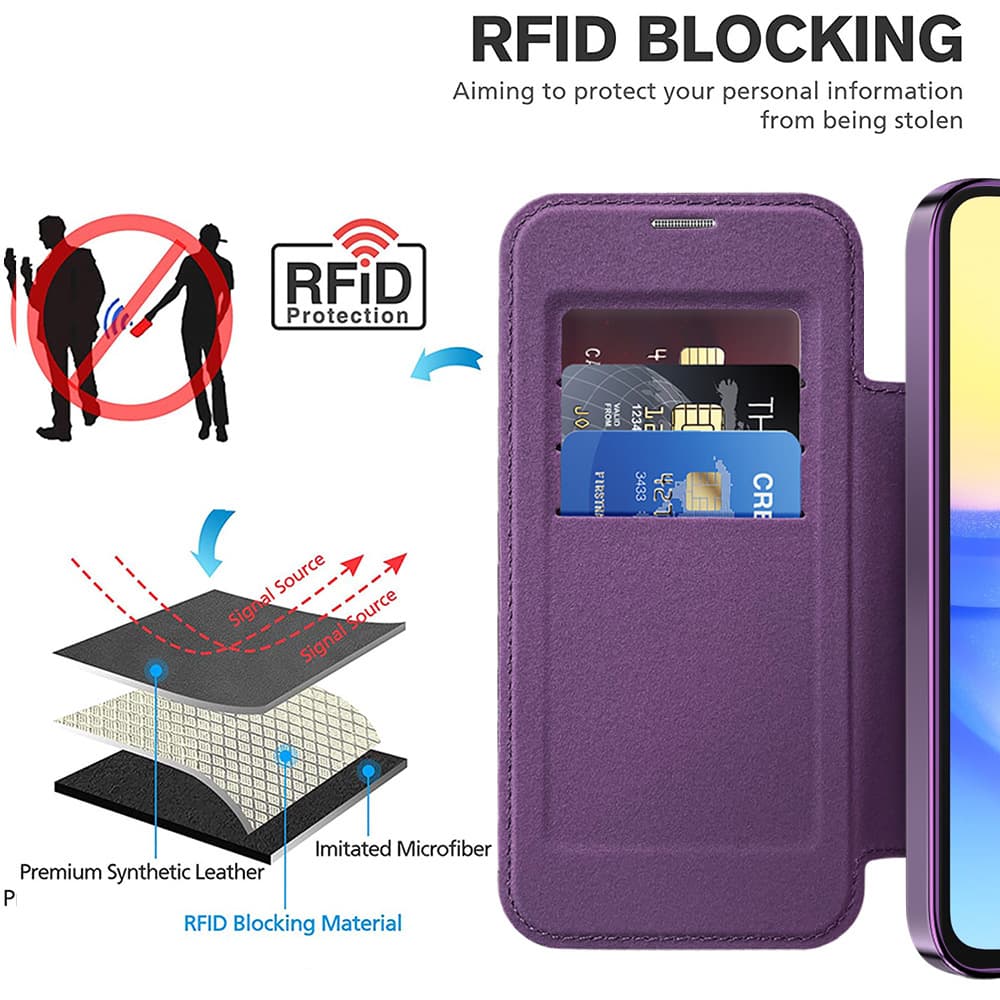 Techsuit SmartMag knížkové pouzdro Samsung Galaxy A15 4G A15 5G fialové - náhled 5