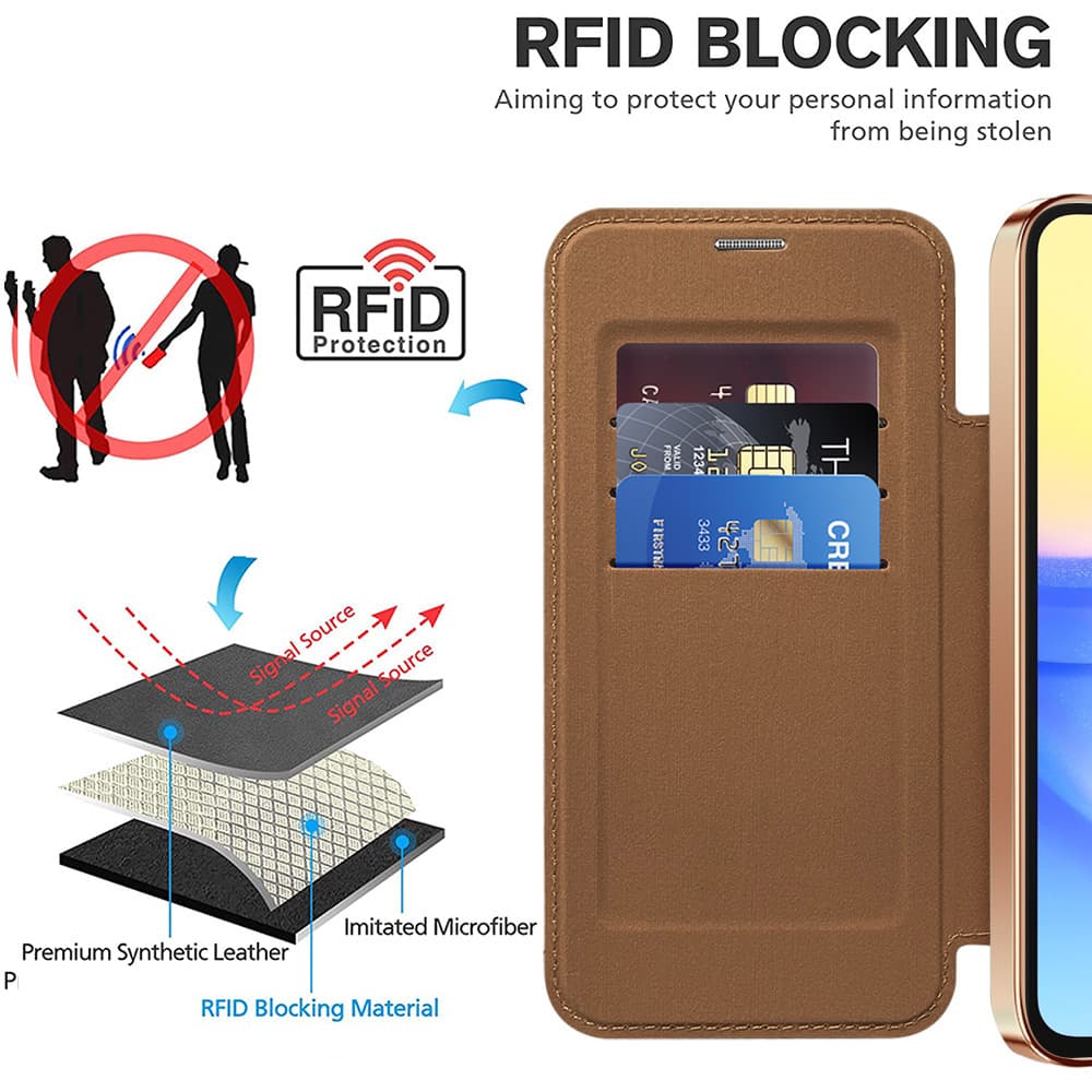 Pouzdro na knihu Techsuit SmartMag pro Samsung Galaxy A15 4G A15 5G hnědé - náhled 5