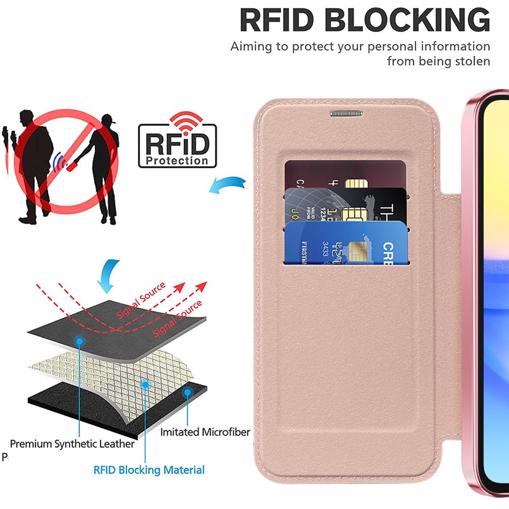 Techsuit SmartMag knížkové pouzdro Samsung Galaxy A15 4G / A15 5G růžové - náhled 5