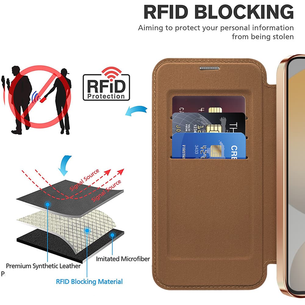 Pouzdro na knihu Techsuit SmartMag pro Samsung Galaxy S23 FE hnědé - náhled 5