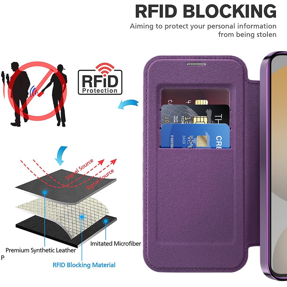Pouzdro na knihu Techsuit SmartMag pro Samsung Galaxy S23 fialové - náhled 5