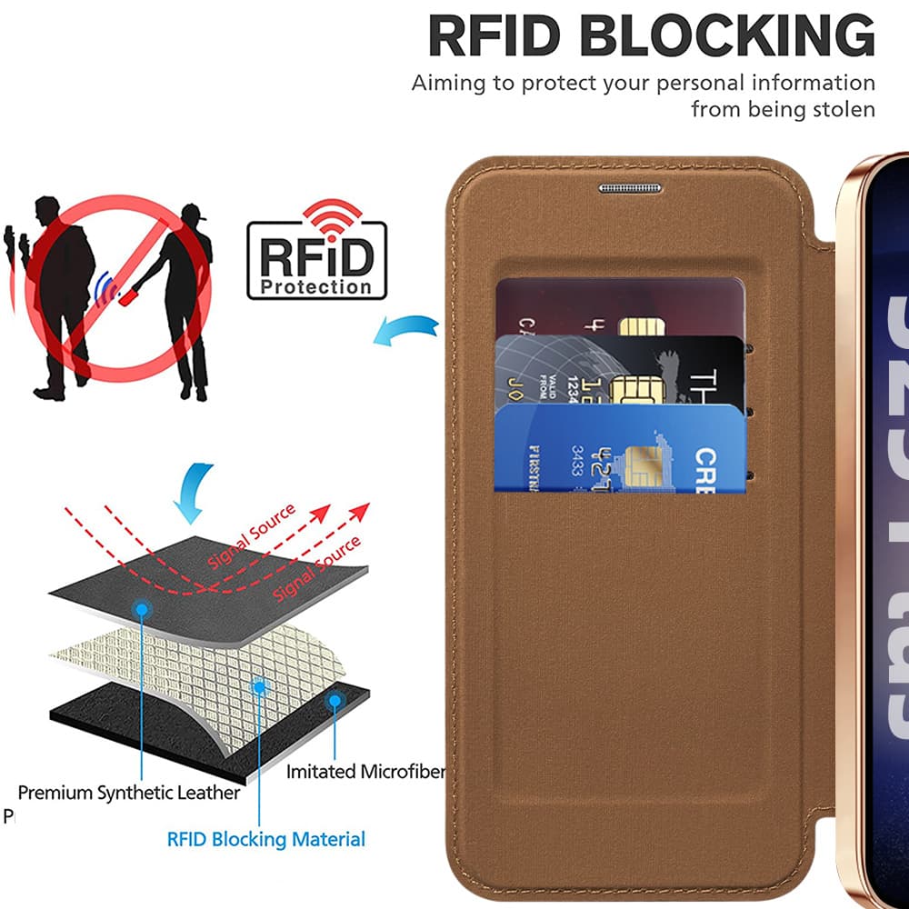 Pouzdro na knihu Techsuit SmartMag pro Samsung Galaxy S25 hnědé - náhled 5