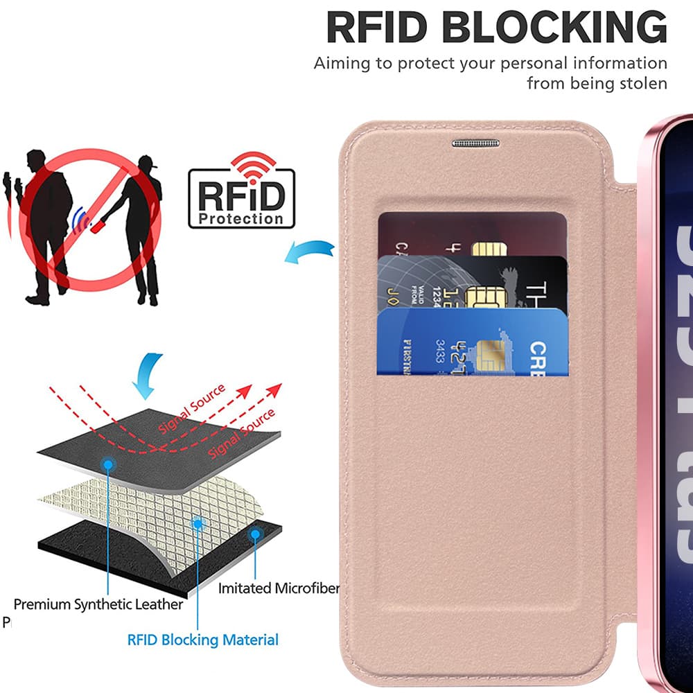Techsuit SmartMag knížkové pouzdro Samsung Galaxy S25 Plus růžové - náhled 5