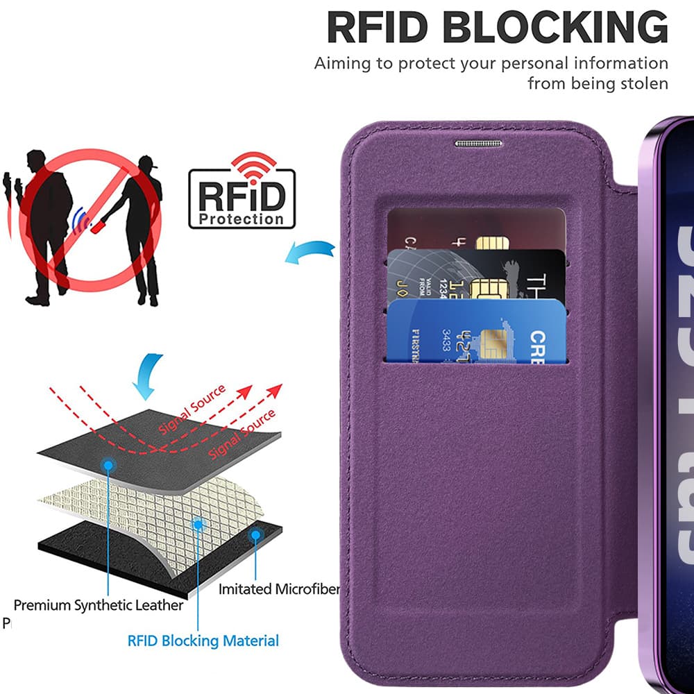 Pouzdro na knihu Techsuit SmartMag Samsung Galaxy S25 Plus fialové - náhled 5