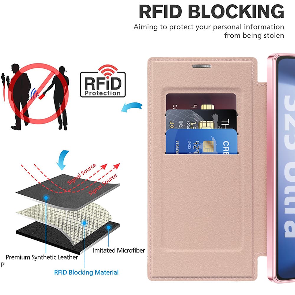 Pouzdro na knihu Techsuit SmartMag pro Samsung Galaxy S25 Ultra růžové - náhled 5