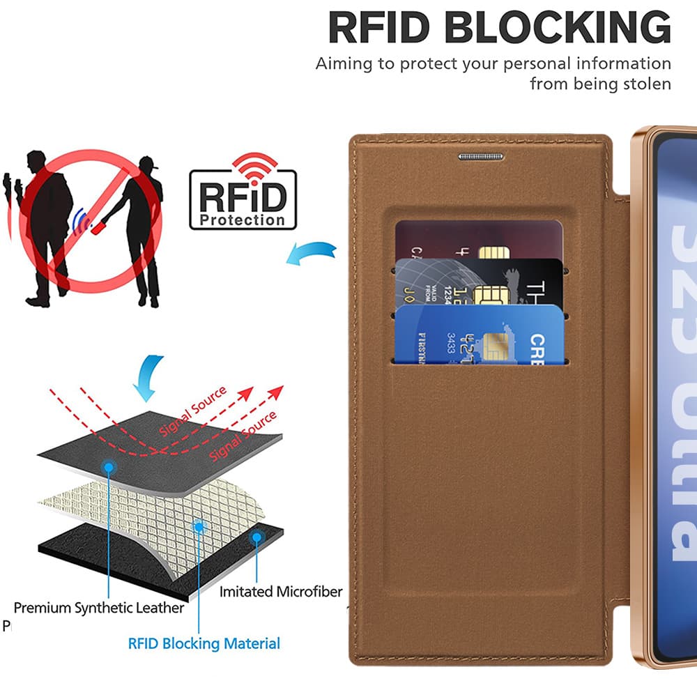 Pouzdro na knihu Techsuit SmartMag pro Samsung Galaxy S25 Ultra hnědé - náhled 5