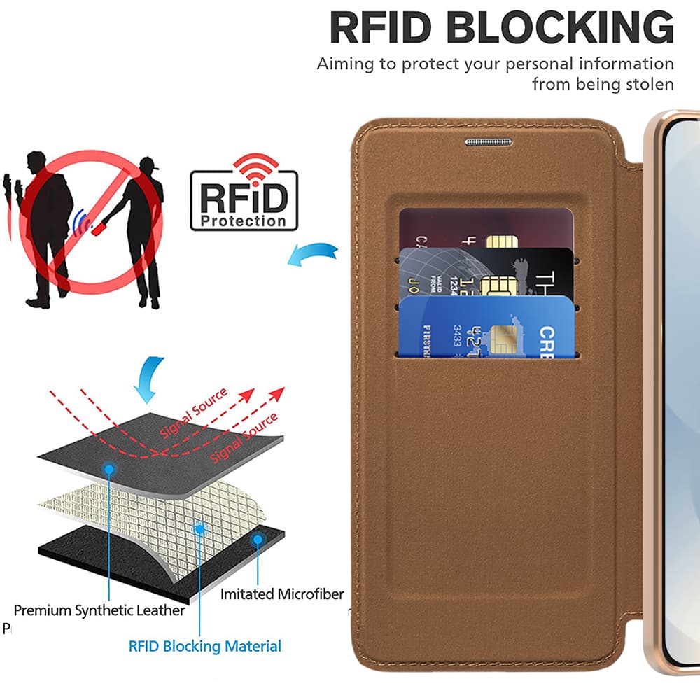 Pouzdro na knihu Techsuit SmartMag pro Samsung Galaxy S25 Edge hnědé - náhled 5