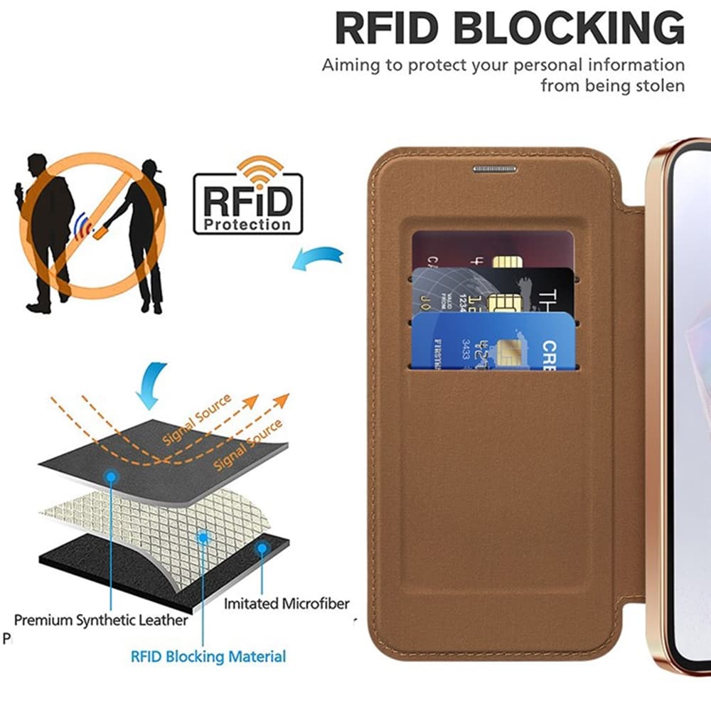 Pouzdro na knihu Techsuit SmartMag pro Samsung Galaxy A35 5G hnědé - náhled 5