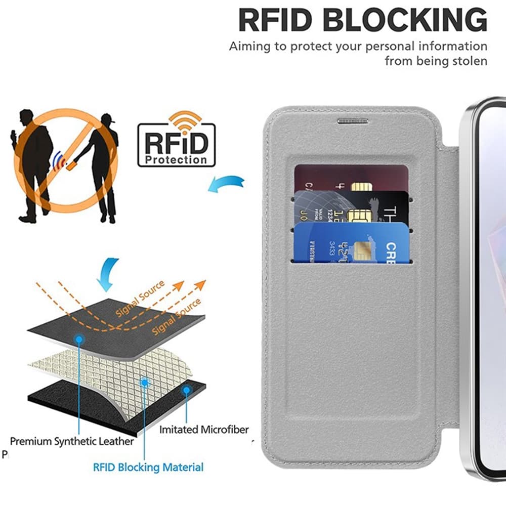 Pouzdro na knihu Techsuit SmartMag pro Samsung Galaxy A35 5G šedé - náhled 5