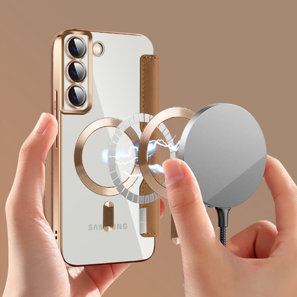 Pouzdro na knihu Techsuit SmartMag pro Samsung Galaxy S22 Plus 5G hnědé - náhled 5