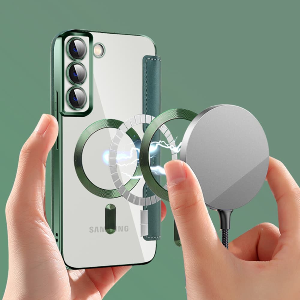 Pouzdro na knihu Techsuit SmartMag pro Samsung Galaxy S22 Plus 5G zelené - náhled 5