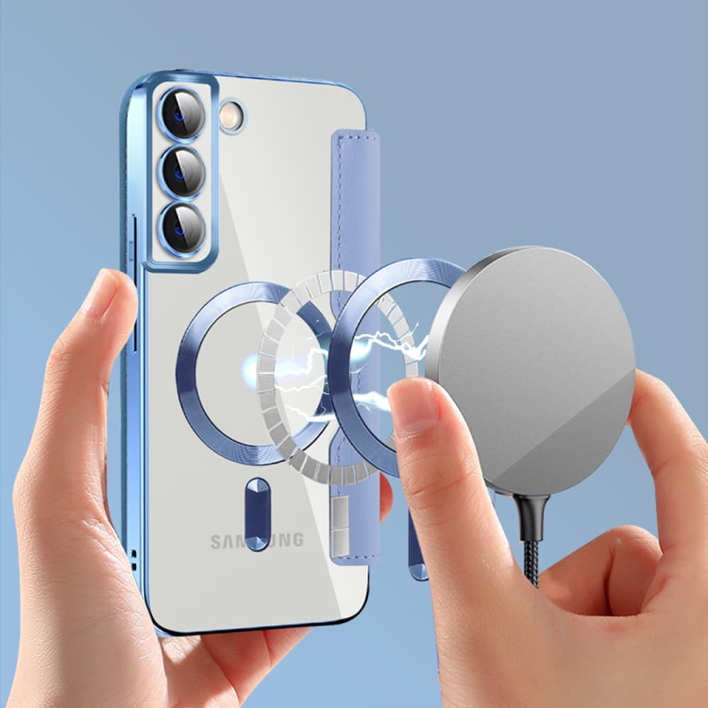 Pouzdro na knihu Techsuit SmartMag pro Samsung Galaxy S22 Plus 5G světle modré - náhled 5