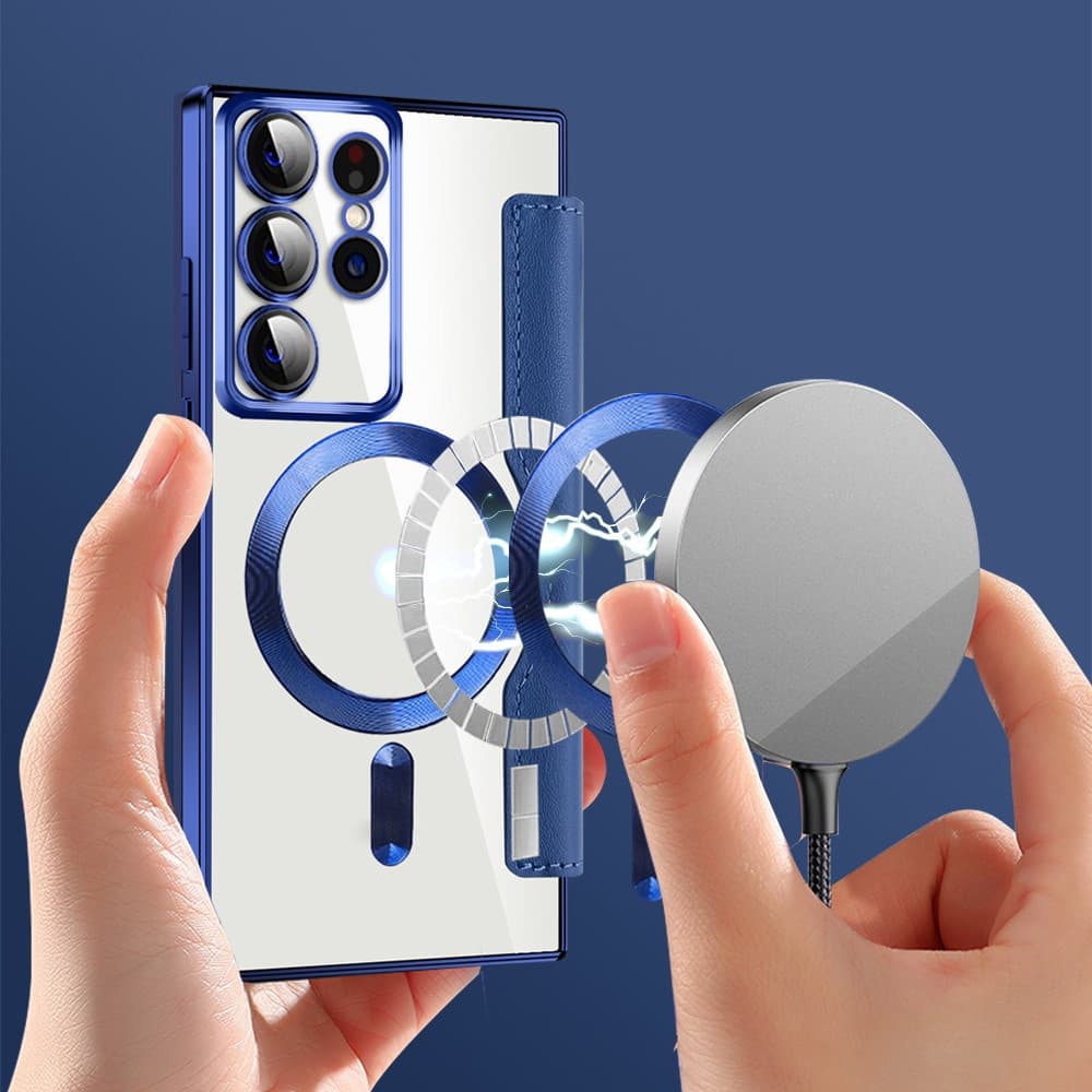 Pouzdro na knihu Techsuit SmartMag pro Samsung Galaxy S22 Ultra 5G modré - náhled 5
