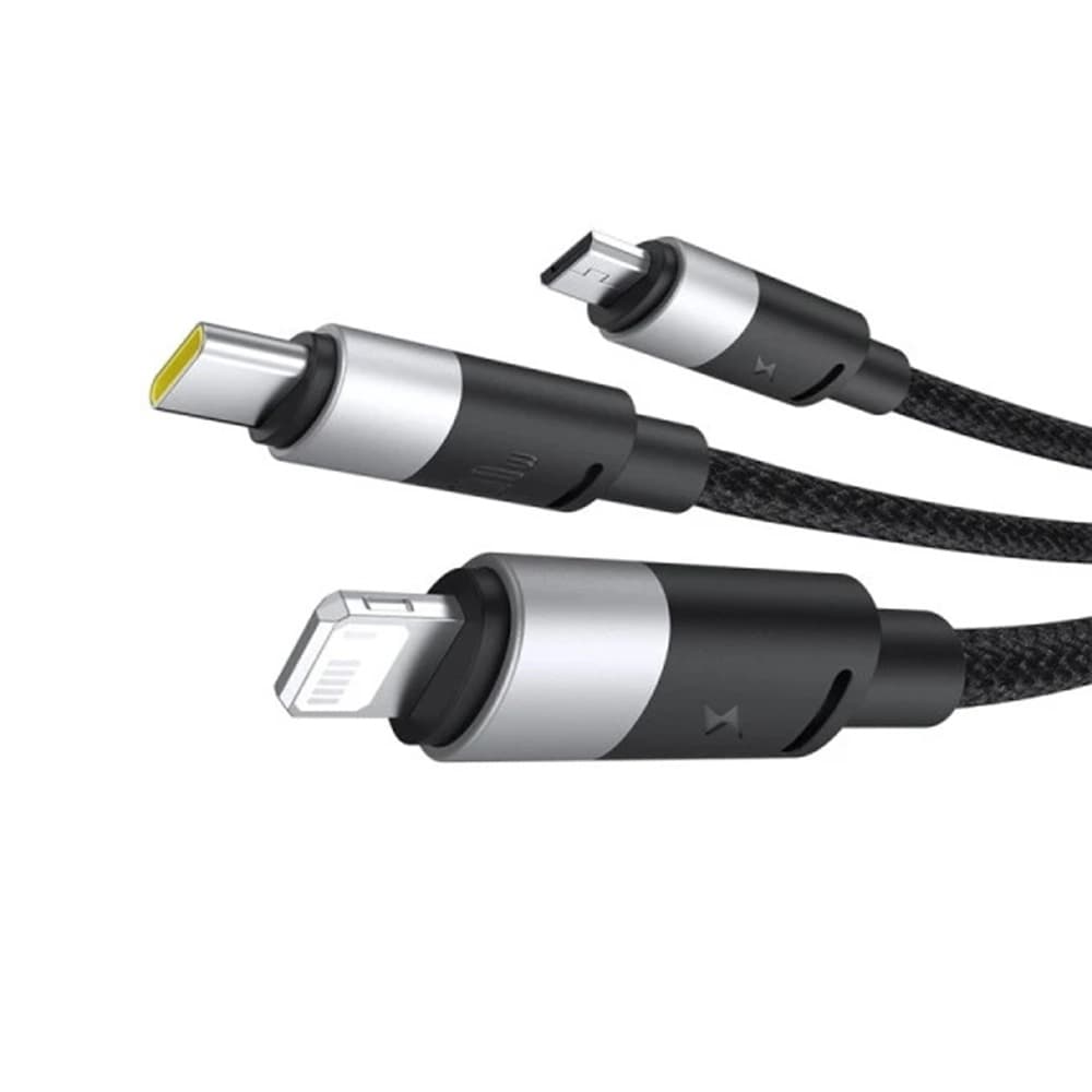Baseus kabel StarSpeed USB na Type-C Lightning Micro-USB 100W 1.5m černý - náhled 5