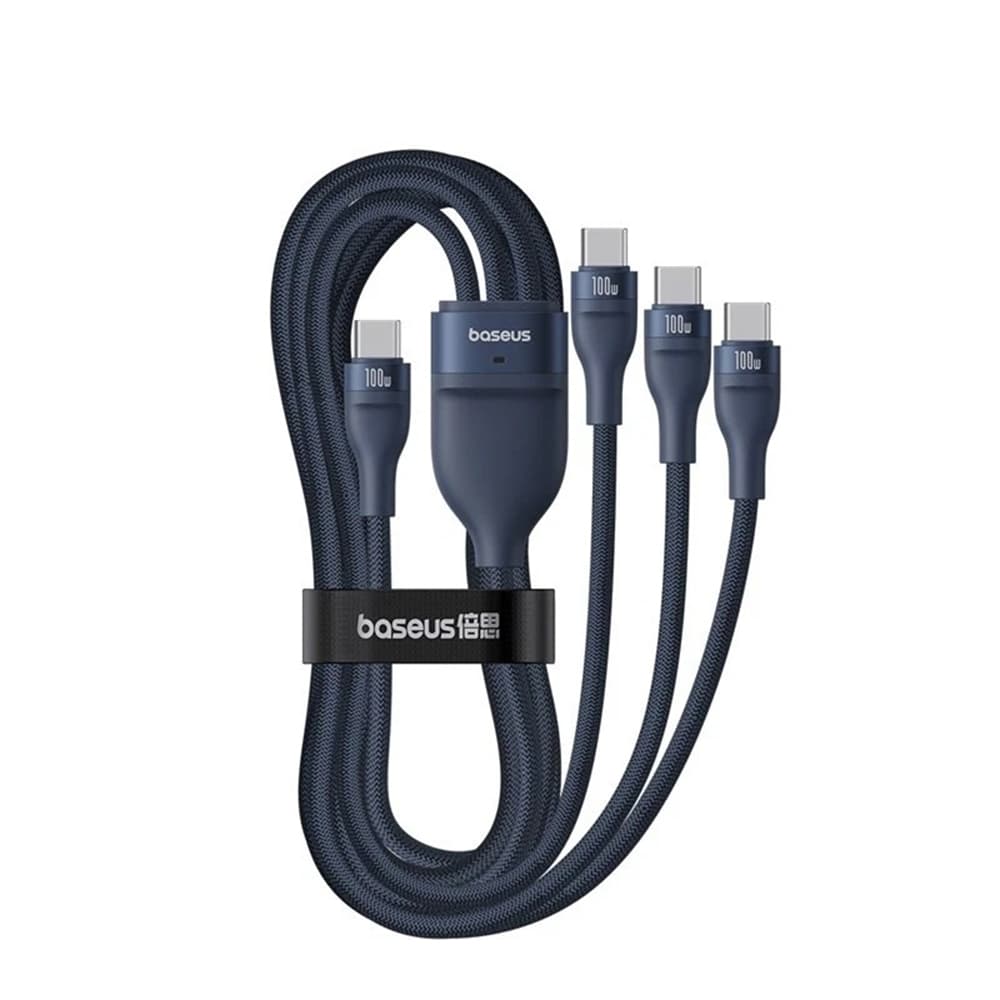 Baseus Data Cable Flash Series 3 USB-C na 3x Type-C 1.5m modrá - náhled 5