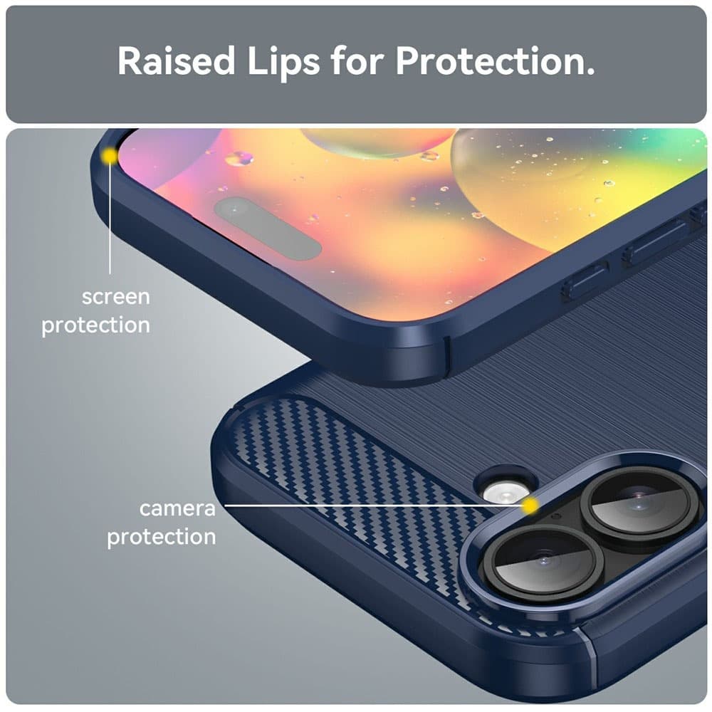 Techsuit Carbon Silicone pro iPhone 17 modrý - náhled 5