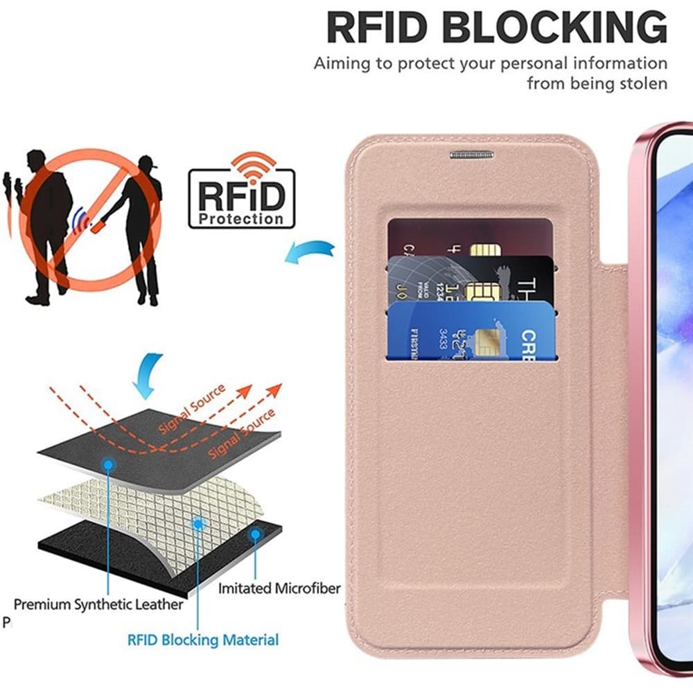 Pouzdro na knihu Techsuit SmartMag Samsung Galaxy A55 5G růžové - náhled 5