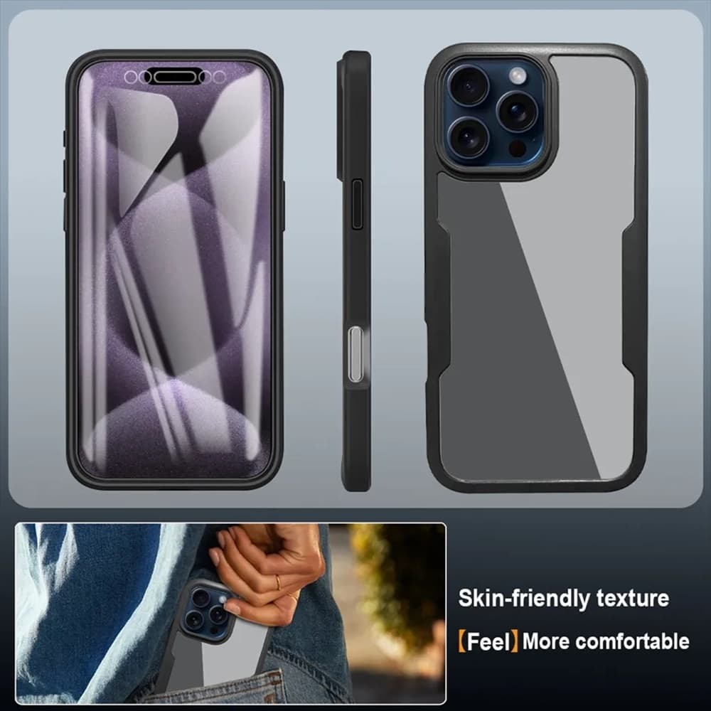 Techsuit ColorVerse 360 Series + Ochranné sklo iPhone 17 Pro Max černá - náhled 5