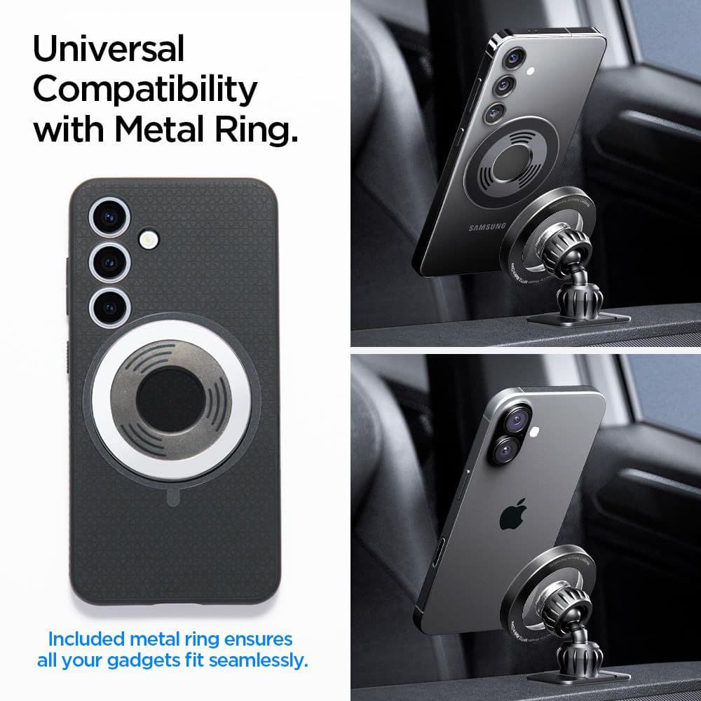 Spigen Car Holder MFT13 MagSafe na palubní desku ventilaci stříbrný - náhled 5