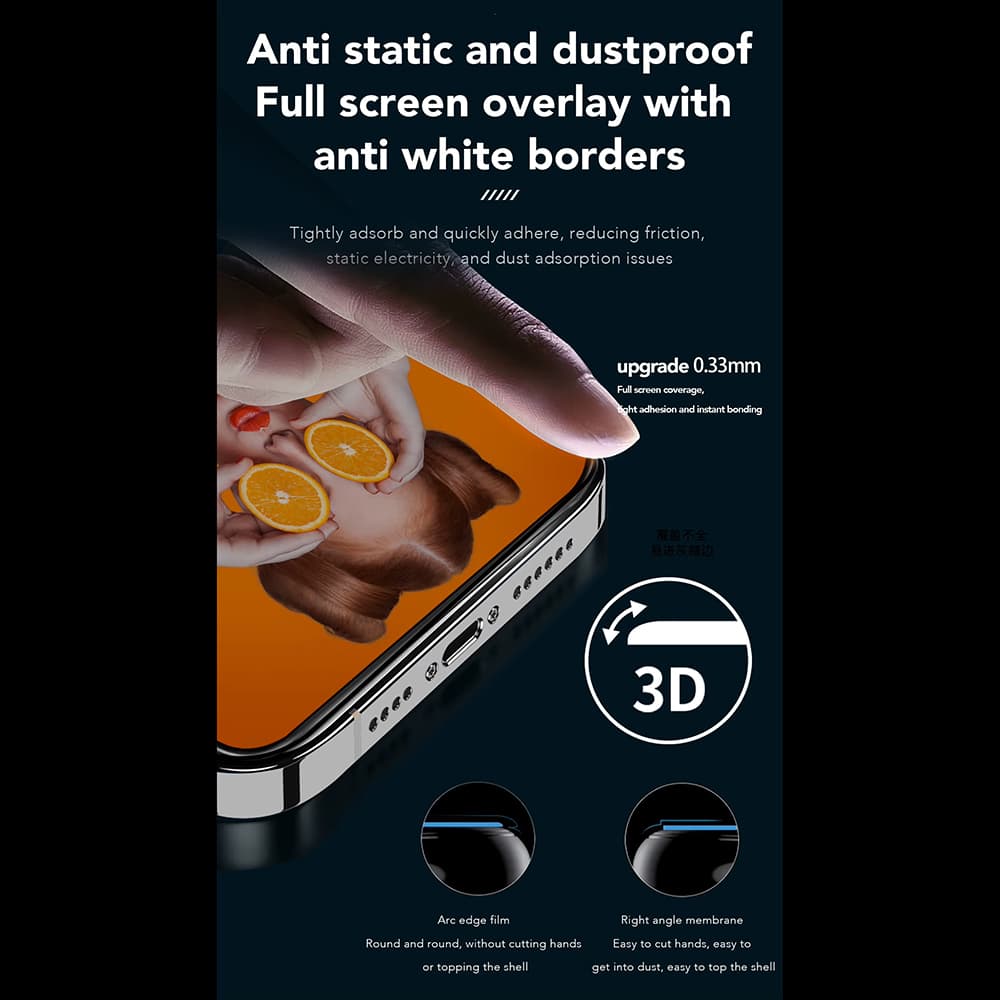 Ochranné sklo ANANK 2.5D Privacy pro iPhone 14 Pro černé - náhled 5