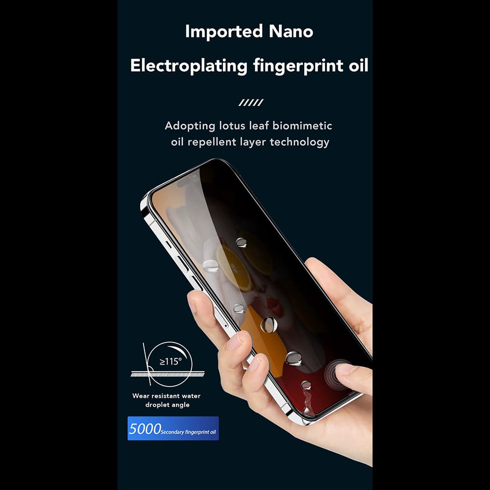 Ochranné sklo ANANK 2.5D Privacy pro iPhone 15 černé - náhled 5