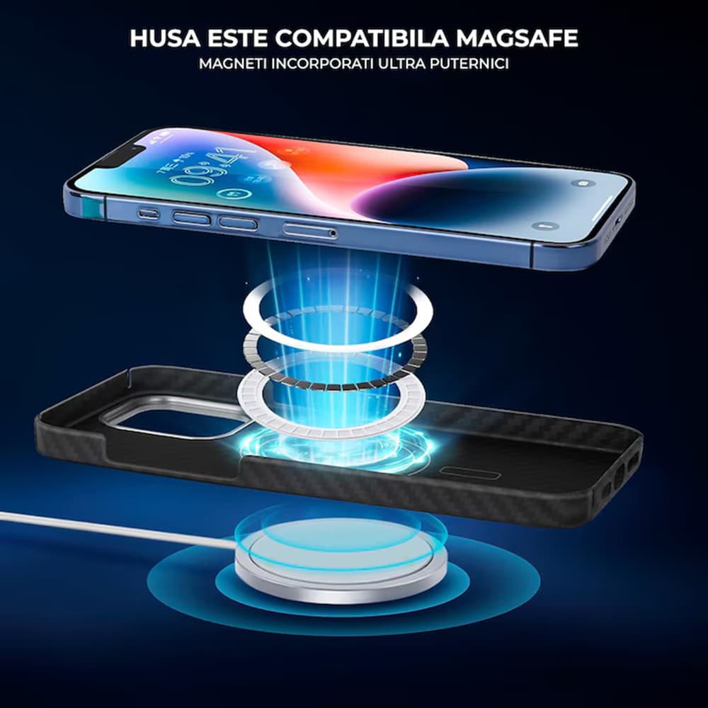 Techsuit Aramidové vlákno MagSafe iPhone 15 Pro Max černá - náhled 5