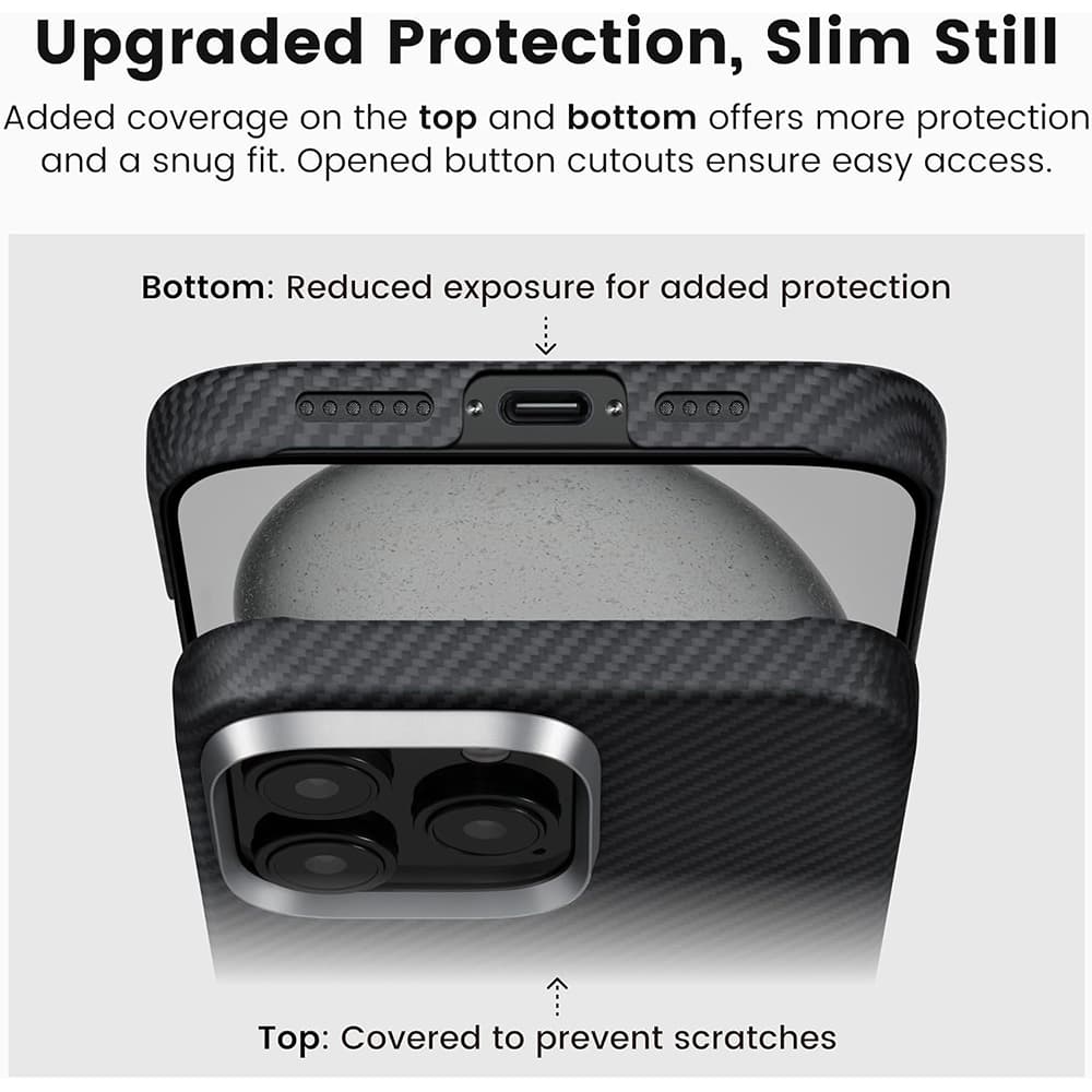 Techsuit Aramidové vlákno MagSafe iPhone 16 Pro Max černá - náhled 5
