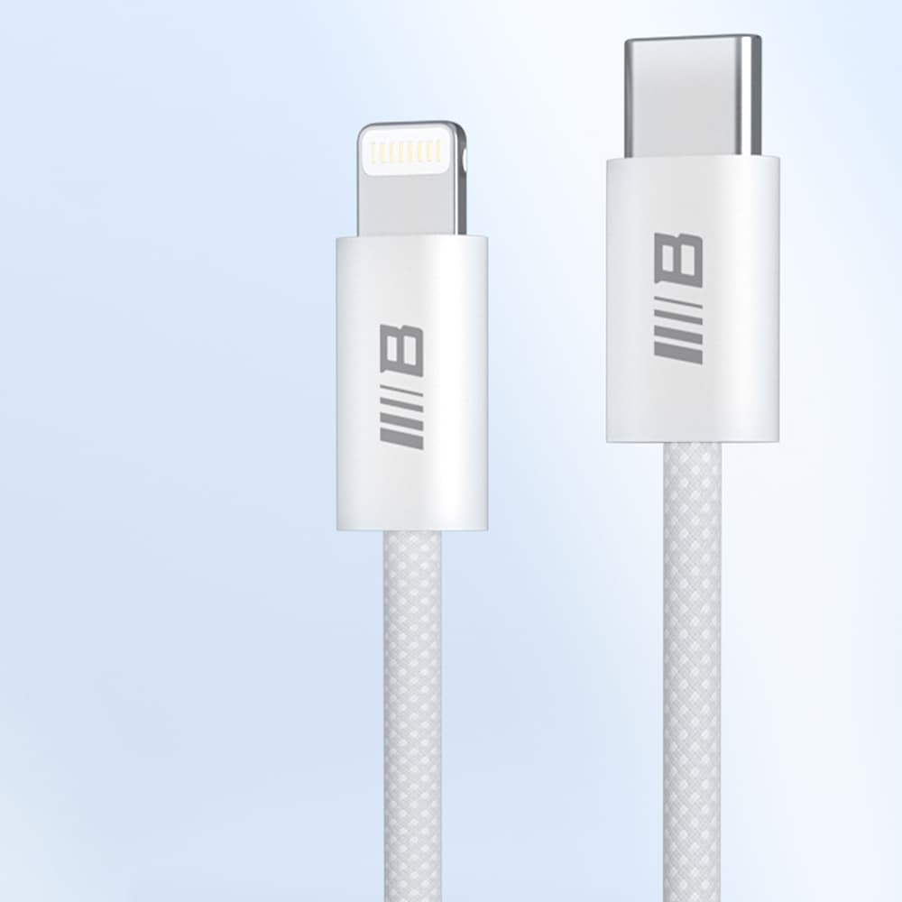 Blueo Datový kabel Type-C na Lightning Rychlé nabíjení Pletený 1.2m Bílý - náhled 5