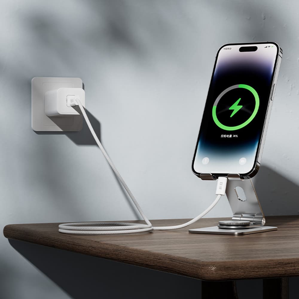Blueo datový kabel Type-C na Type-C rychlé nabíjení opletený 2m bílý - náhled 5