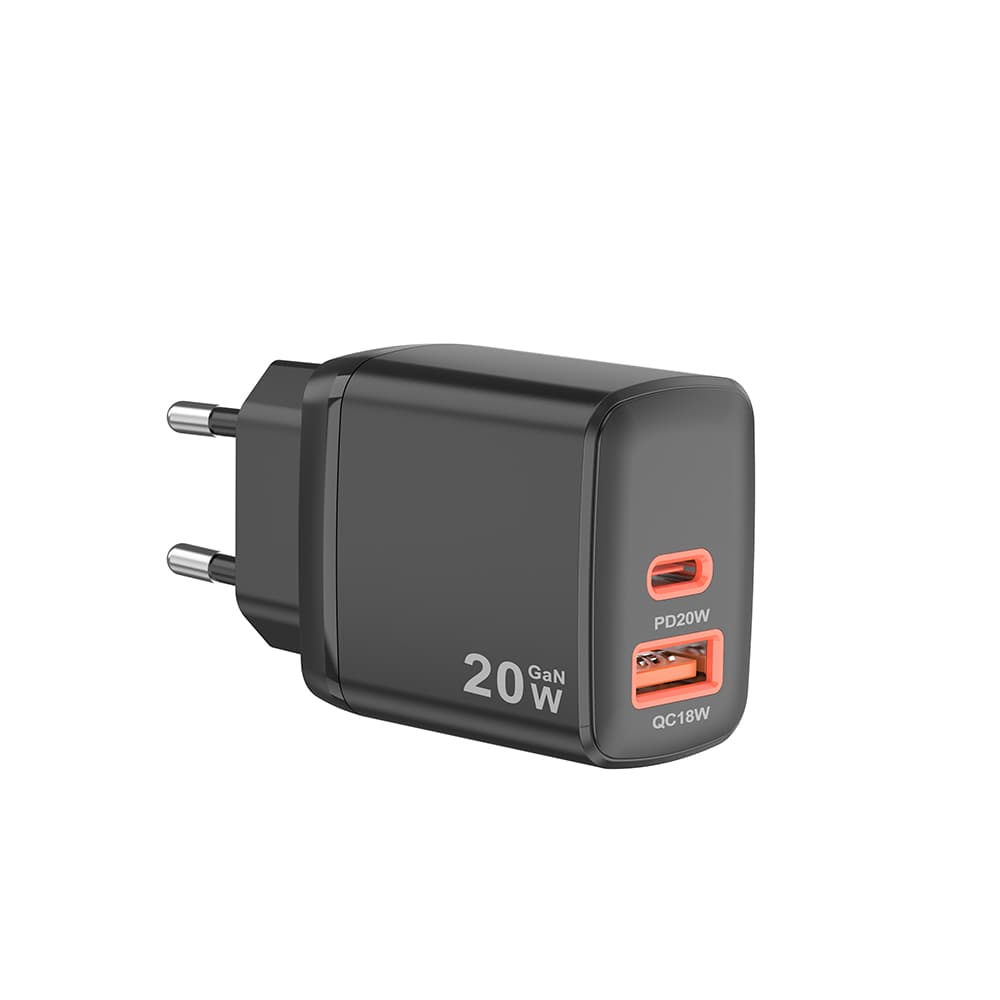 Nabíječka Techsuit Duonix20W CH2 Type-C USB Dual Travel 20W černá - náhled 5