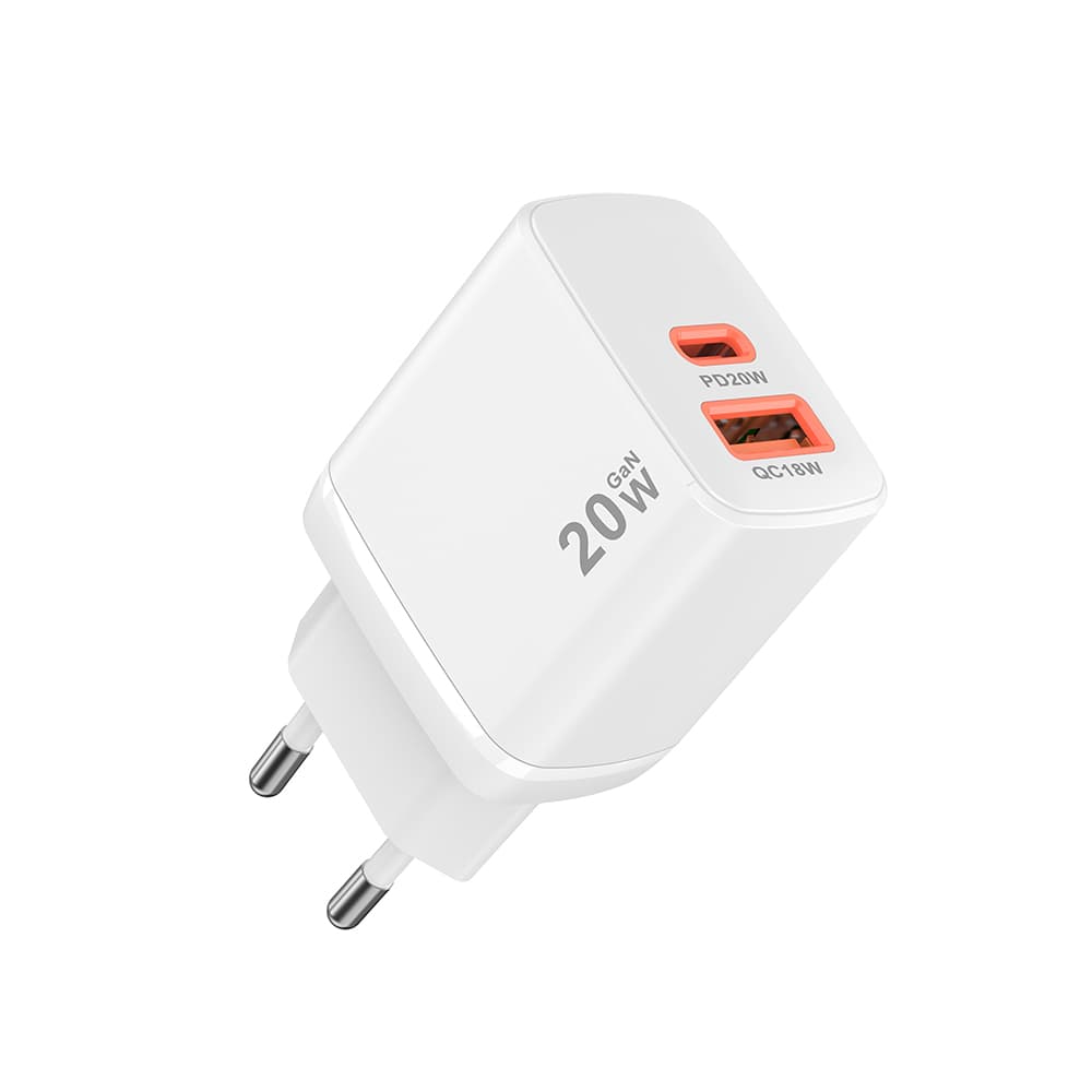 Nabíječka Techsuit Duonix20W CH2 Type-C USB Dual Travel 20W bílá - náhled 5
