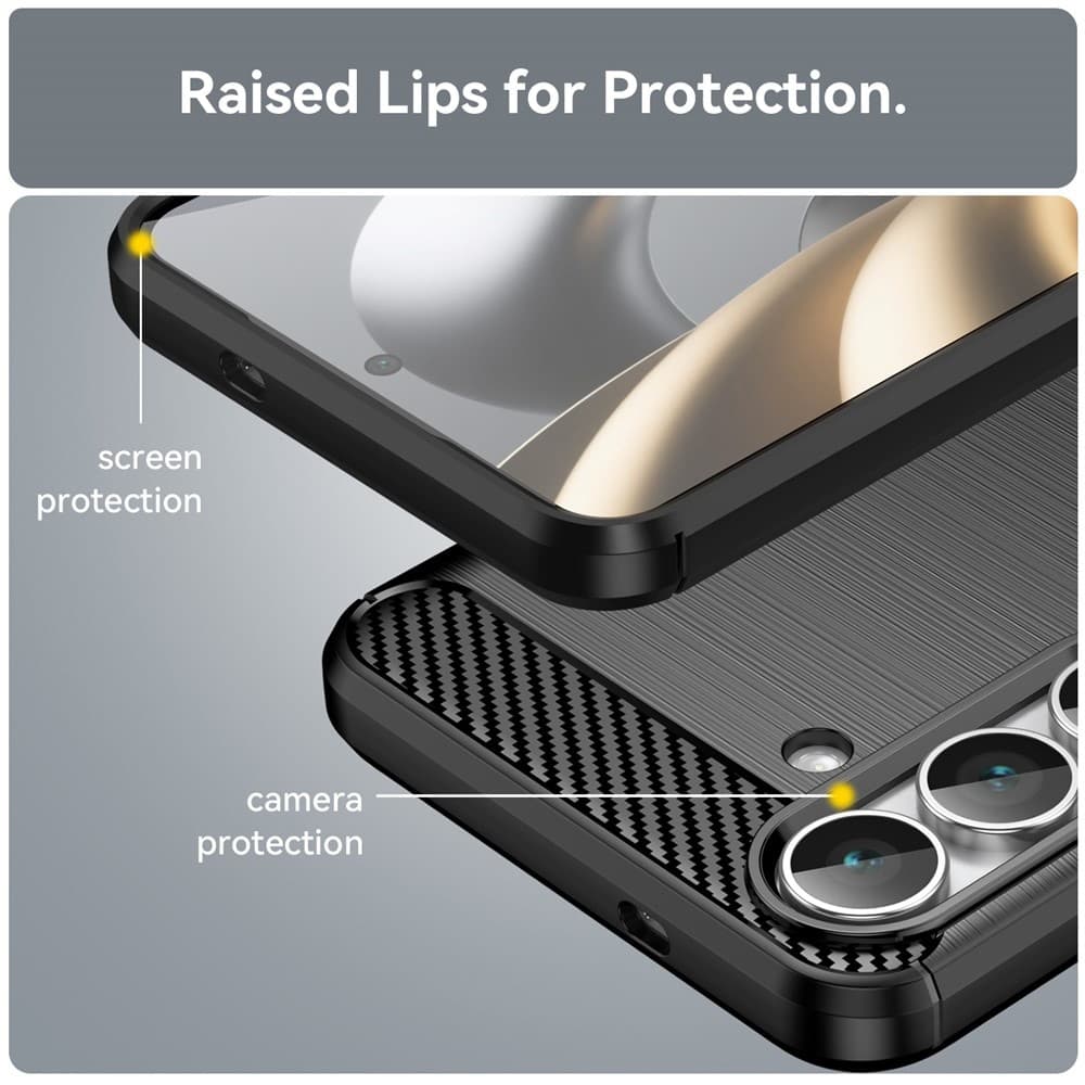 Techsuit Carbon Silicone pro Samsung Galaxy S25 FE černý - náhled 5