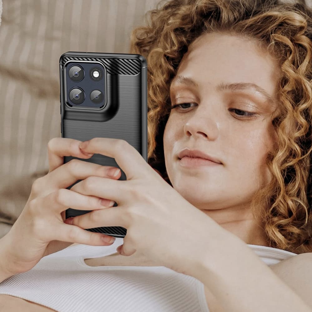 Pouzdro Techsuit Carbon Silicone pro Motorola Moto G86 černé - náhled 5