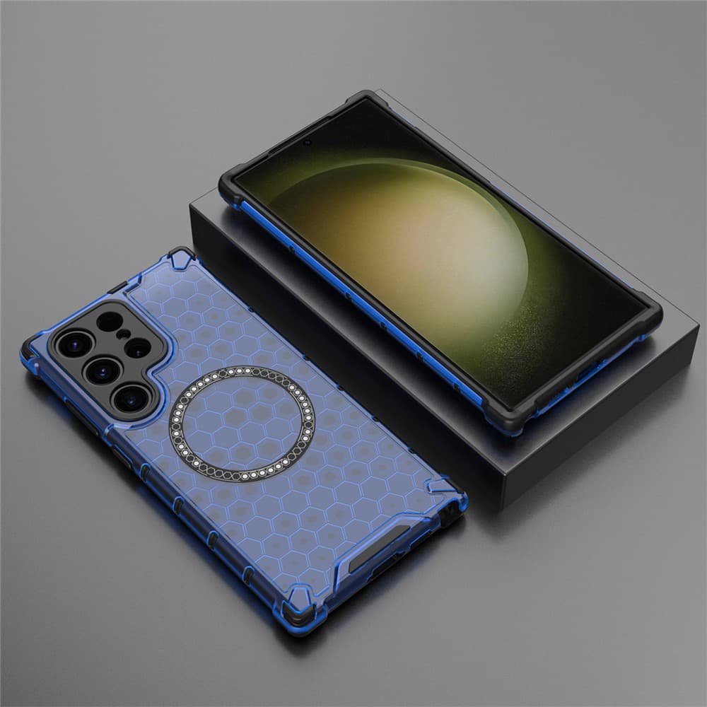 Techsuit - HoneyComb Shield MagSafe - Samsung Galaxy S24 Ultra - modrá - náhled 5