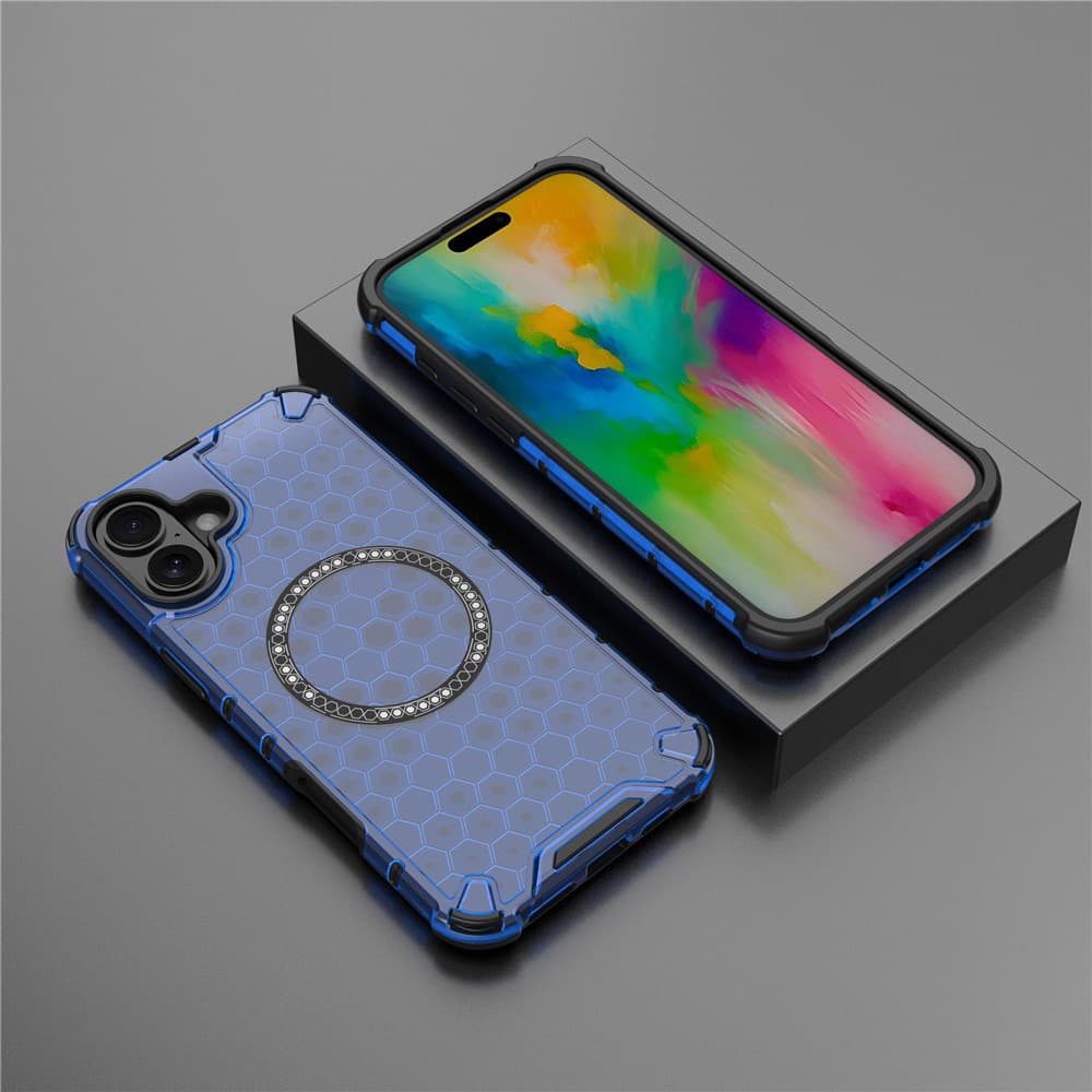 Techsuit HoneyComb Shield MagSafe pro iPhone 16 modrý - náhled 5