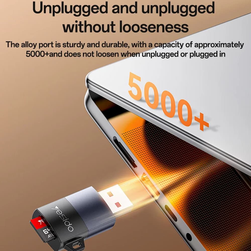 Yesido Card Reader GS36 USB vysokorychlostní hliníkový černý 1TB TF karta - náhled 5