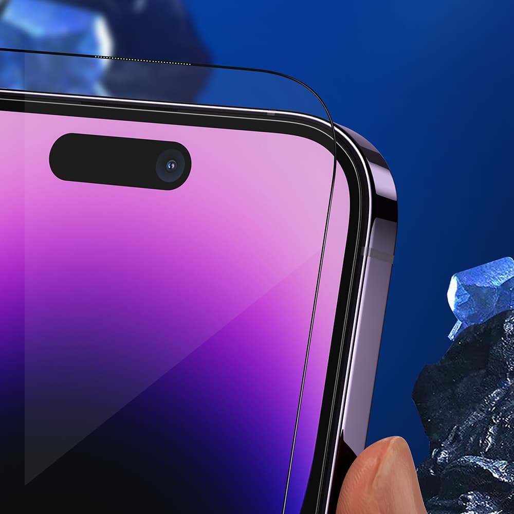 Blueo ochranné sklo proti rozbití iPhone 15 Pro Max černé - náhled 5