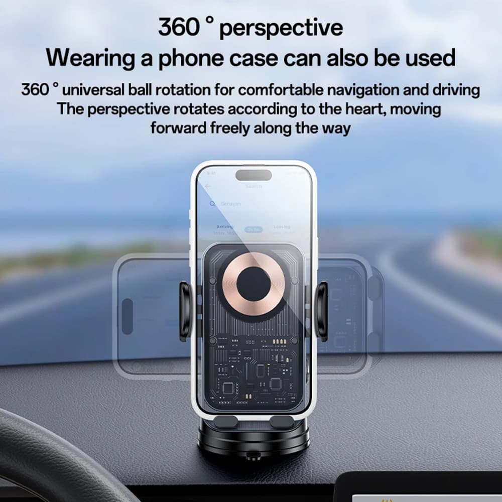 Yesido Car Holder s bezdrátovým nabíjením C307 na palubní desku černý - náhled 5