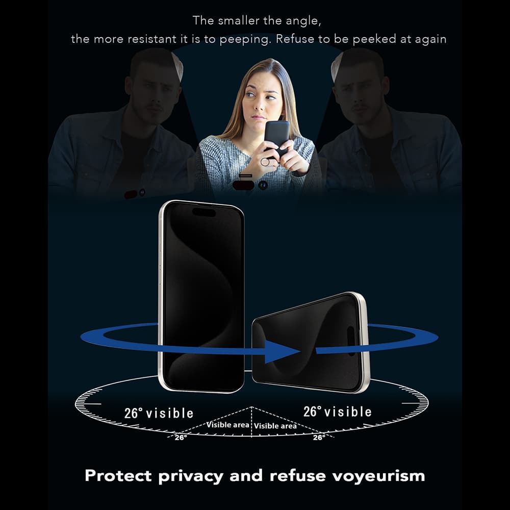 Ochranné sklo ANANK 2.5D 360° Privacy pro iPhone 14 černé - náhled 5