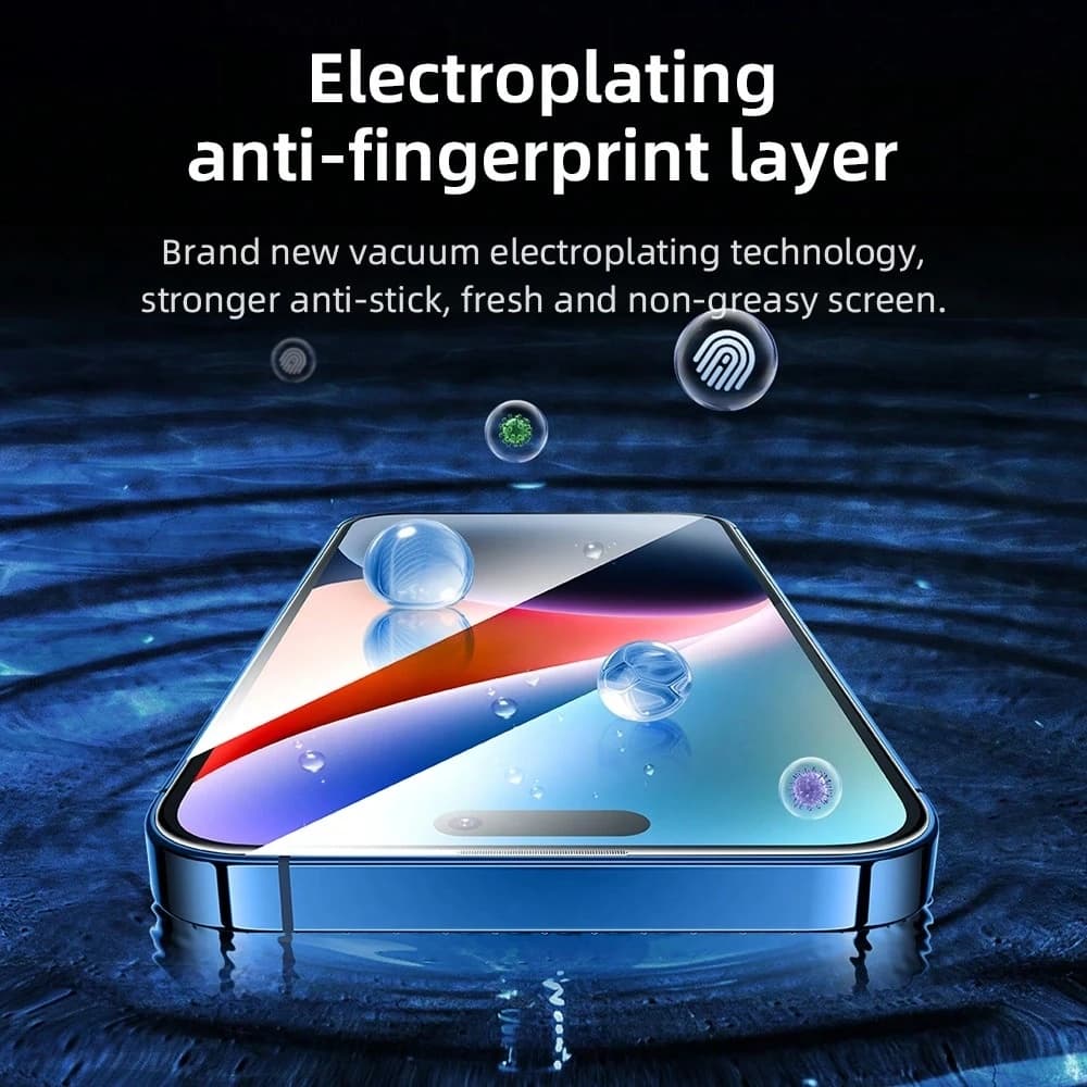 Blueo 3D ochranné sklo s aplikátorem pro iPhone 16 Pro 17 17 Pro černé - náhled 5