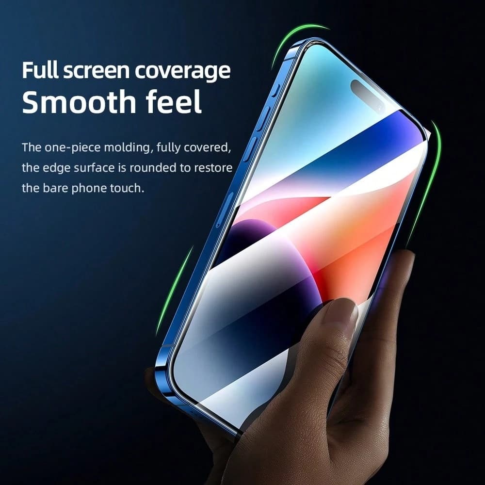 Blueo 3D ochranné sklo s aplikátorem pro iPhone 16 Pro Max iPhone 17 Pro Max černé - náhled 5