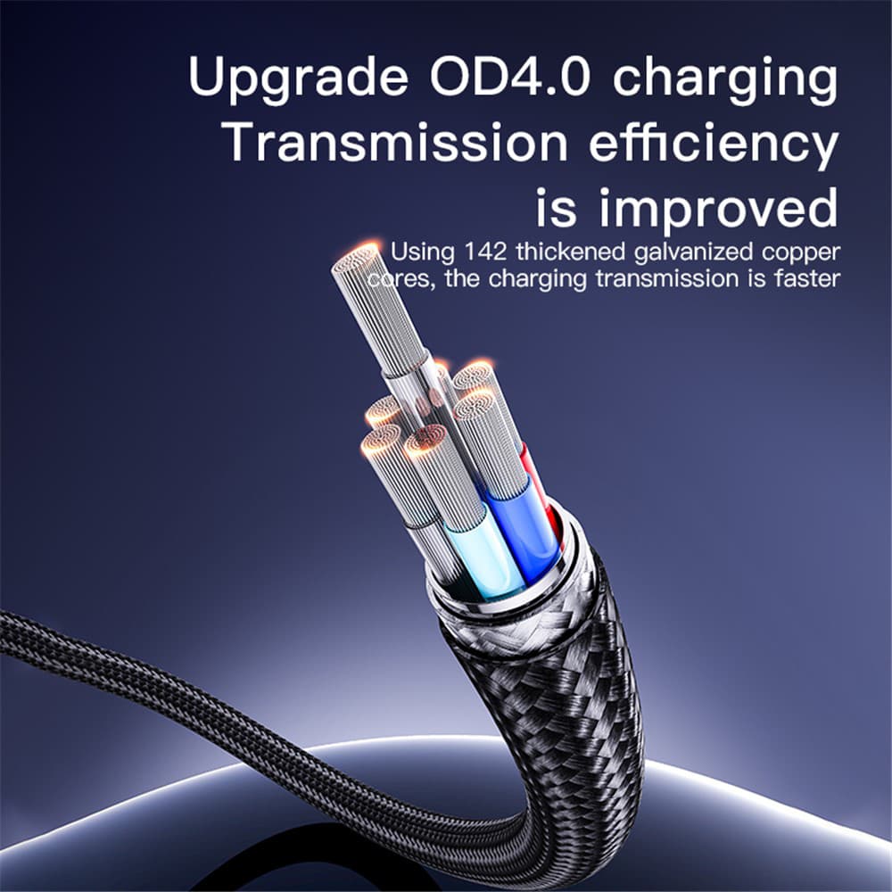 Yesido datový kabel CA129C USB na Type-C rychlé nabíjení 1.2m černý - náhled 5