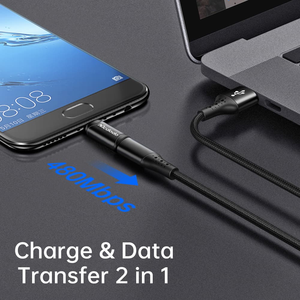 Mcdodo - OTG adaptér (OT-7690) - USB-C na micro USB, hliníková slitina, nabíjení a synchronizace dat - černý - náhled 5