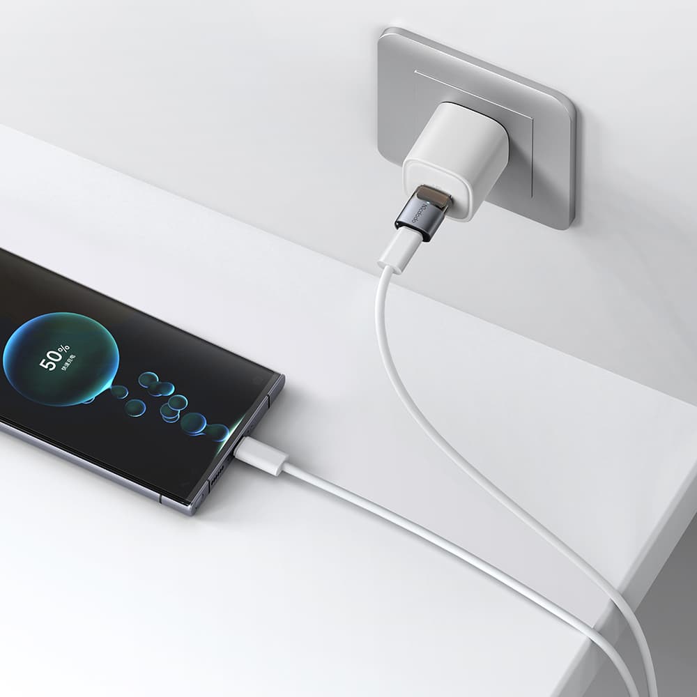 Mcdodo - OTG adaptér (OT-7580) - Type-C na USB3.0, hliníková slitina, nabíjení a synchronizace dat, s indikačním světlem, poutko - černá - náhled 5