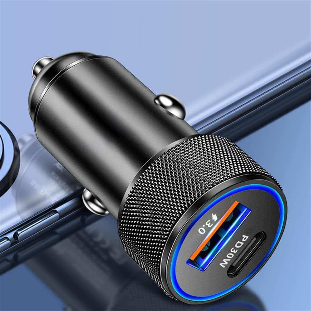 Techsuit Premium nabíječka do auta VoltDuo (C2) s LED světlem černá - náhled 5
