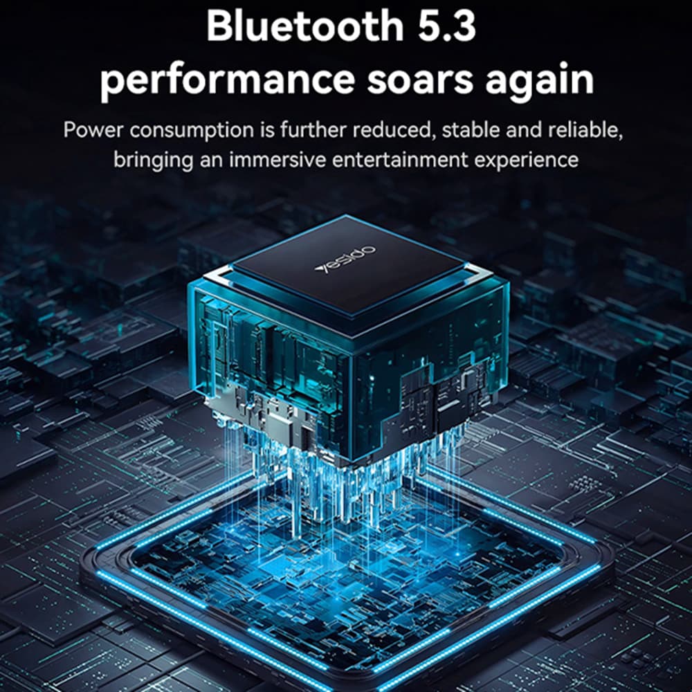 Yesido bezdrátová sluchátka EP08 s Bluetooth V5.3 mikrofonem černá - náhled 5