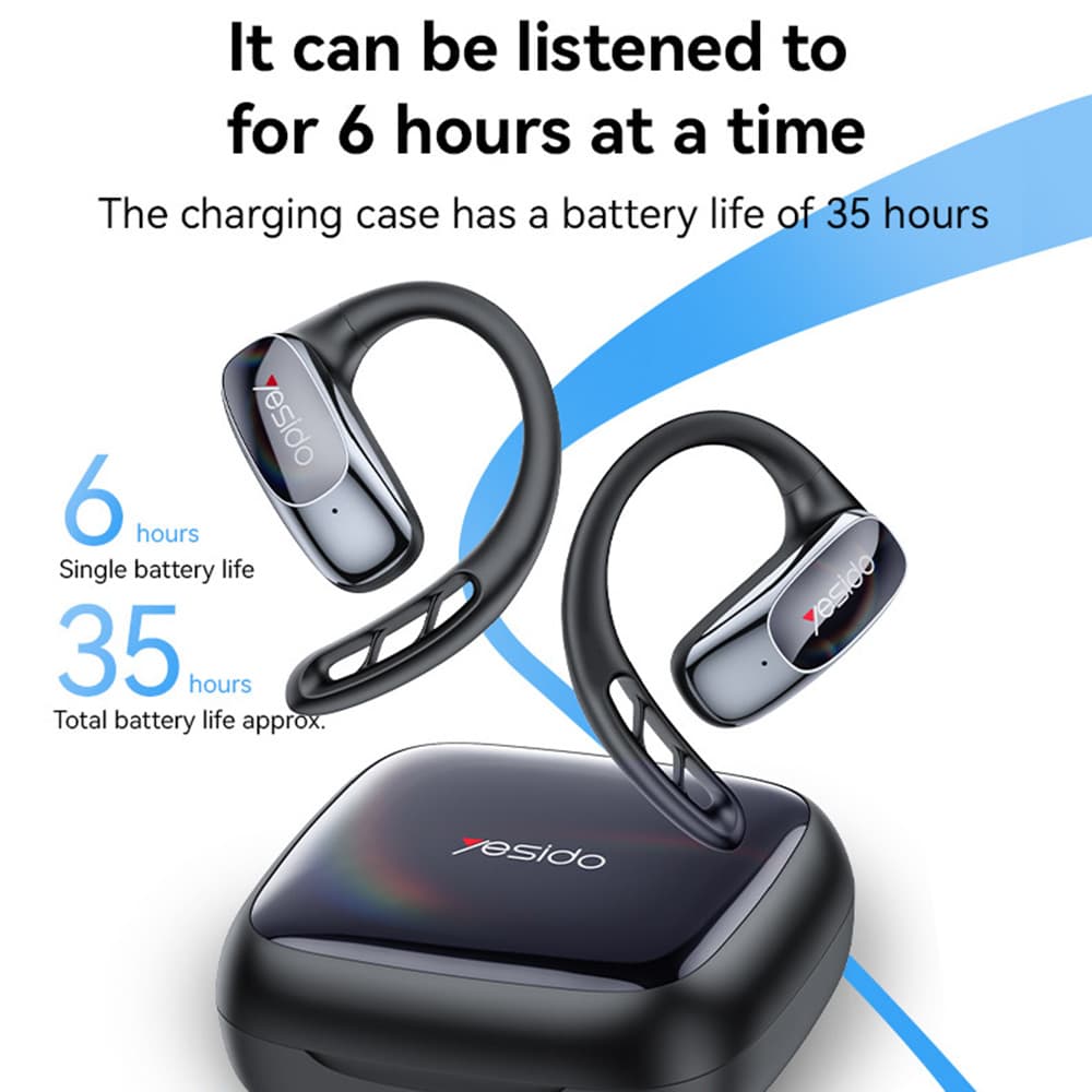 Yesido bezdrátová sluchátka YSP24 s Bluetooth V5.4 otevřený design černá - náhled 5